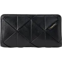 Calvin Klein Plånbok 'Patchwork Logo Passport' svart