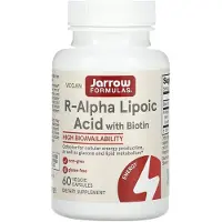 Jarrow Formulas , R-Alfa-liponsyra + Biotin, 60 vegetabiliska kapslar
