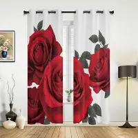 Household supplies MH Pioner Rosor Blomma Vita Gardiner för Sovrum Vardagsrum Draperier Kök Barnrum Fönstergardin Modern Heminredning 135W x 60H(cm) x1