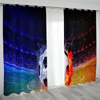 Yiran Furniture Fotboll Fotboll Pojkklubb Fri Frakt 2 Delar Tunn Skuggande Fönstergardin för Vardagsrum Sovrum Heminredning 98W202H CM&Grommet Top