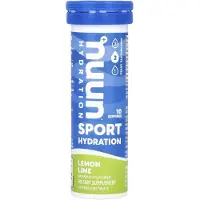 Nuun , Sporthydrering, Effervescent elektrolytdryck, Citron Lime, 10 Tabletter