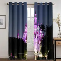 Yiran Furniture Europeisk Stil Slott Trädgård Landskap Växter Grönt Löv Blomma Gardiner 2 Paneler Vardagsrum Sovrum Balkong Kök Dekor 50W130H(CM)x2&Grommet Top