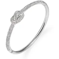 YIRAN Jewelry Kubisk Zirkonia Fullkristaller Knut Armband Armband För Kvinnor Dam Charm Party Smycken Roséguldfärg Armband silver