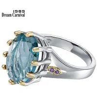 YIRAN Jewelry Dreamcarnival1989 Ny Dusty Blue Zirkon Solitär Vigselring För Kvinna Delikat Slipning Bländande Brudsmycke Wa11876bl 7 vitguld färg
