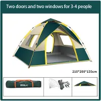 WTEMPO Utomhustält Förtjockning Vikbart Utomhustält Camping Automatisk Snabböppning Campingtält 3-4 Personer mörkgrön färg