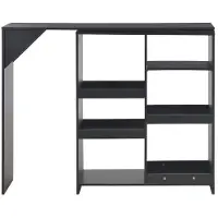 vidaXL Barbord med flyttbar hylla svart 138x39x110 cm