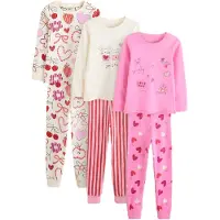 Next Pyjamas ljusrosa / röd / svart / vit