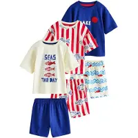 Next Pyjamas azur / mörkblå / röd / vit