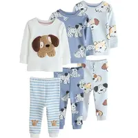 Next Pyjamas ljusblå / ljusbrun / vit
