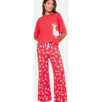 Lipsy Pyjamas pastellrosa / röd / vit