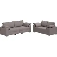 vidaXL Soffa 2 pcs Taupe 219 x 80 x 82 cm tyg