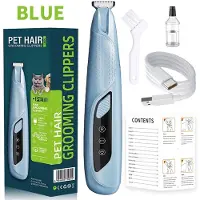 INF Professionell Pet Paws Hårtrimmer med LED-ljus - Säker och Effektiv Klippning Blue