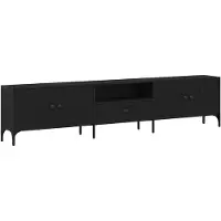 vidaXL TV-skåp med låda Svart ek 200 x 25 x 44 cm Konstruerat trä