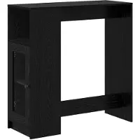 vidaXL Barbord med hylla Svart Ek 101 x 40 x 103,5 cm Konstruerat trä