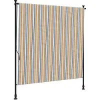 vidaXL Rullgardin utomhus gul och vit 200x270 cm tyg&stål
