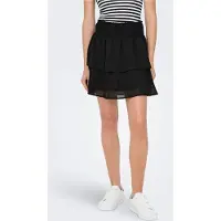 ONLY Ann Star Layered Smock Short Skirt Svart M Kvinna