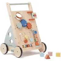 Kids Concept Gåvagn - Edvin - Trä/Blå - - One Size - Gåvagn