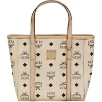 Mcm Toni Klassisk Monogramtryckt Tote Shoppingväska Axelväska Belagd Canvas med Napa Läderkant Axelhandväska Mini Unisex tote MWPAATN04I8001 Shopping Bag (Basic Set)+Shopping Bag