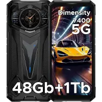 Doogee S200 Ultra 5G Mobiltelefon 48 GB + 1 TB 6,72 Skärm 11000 mAh 100 MP Android 15 svart