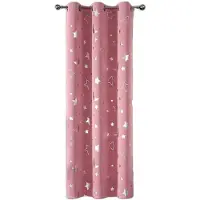 Textilien Mörkläggningsgardiner med silverstjärna måne för pojkars barnkammare sovrum mörkläggande barnridå öljetter värmeisolerande draperier 132X214cm