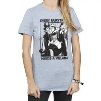 Disney Dam/Tjej Varje saga behöver en skurk Pojkvän T-shirt (Sport Grå)