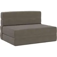 vidaXL Fällsoffa säng Ljusgrå 190 x 100 x 15 cm Kordread tyg