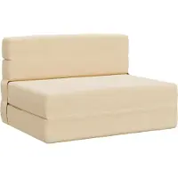 vidaXL Fällsoffa säng Kräm 190 x 70 x 15 cm Kordread tyg