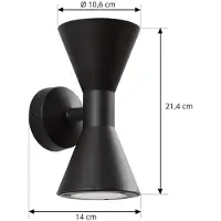 LUCANDE Utomhusbelysning , Xalor, dimbara, Svart, Balkong, Aluminium, Modern