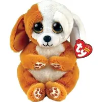 TY hundmaskot brun/vit Ruggles 15 cm