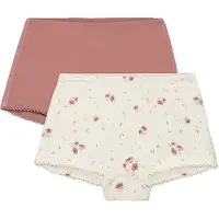 Minymo Hipstertrosor - 2-pack - Viskos - Peach Piska m. Blommor - - 3 år (98) - Hipstertrosor
