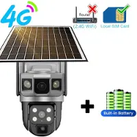 LS VISION Ny 4G SIM-kort Solcellskamera 12MP HD Nattsyn WIFI 6K Smarthus Säkerhet Videoövervakning Tvåvägs ljud IP-kameror Smarthus 4G Cam