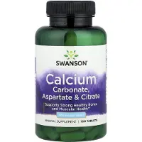 Swanson Health Kalciumkarbonat, Aspartat och Citrat, 500 mg, 100 tabletter