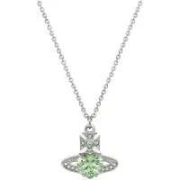 Vivienne Westwood Ariella Hjärtformad Asakusa Grön Kula Saturnus Hänge Halsband Damhalsband Silver Ljusgrön 6302038Y-02P707 Basic Packaging-Dust Bag+Box