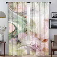 Household supplies MH Blommor Heminredning Gardiner 2 Delar Vardagsrumsgardin Rumsavdelare Rullgardiner Tyll för Sovrum Kök Mörkläggande Elegant Kamera W50xH70cmx2pcs-CL