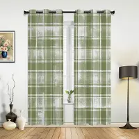 Yiran Furniture Marinblå Rutig Idyllisk Stil Rutiga Gardiner för Sovrum Vardagsrum Draperier Kök Barnrum Fönstergardin Heminredning 135W x 60H(cm) x1