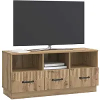 vidaXL TV-skåp med låda Artisan-ek 102 x 34,5 x 47 cm Konstruerat trä