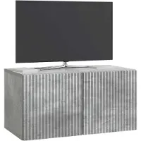 vidaXL Väggmonterad TV-bänk Väggmonterad Betonggrå 59,5 x 31 x 30 cm