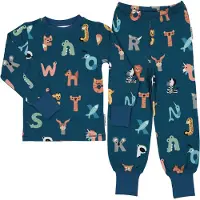 Geggamoja Pyjamas tvådelad Bambu Animal Letters - 122/128