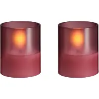 Moods & More LED-glasljus i vintage rose Ø 4,7 cm x H 5,7 cm – 2 st
