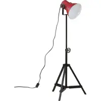 vidaXL Golvlampa 25 W nött röd 35x35x65/95 cm E27