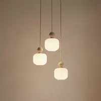 TK Lighting Glas pendellampa Ballo , dimbar, Creme / bärnsten, Vardagsrum / matsal, Glas, Pendellampa