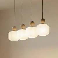 TK Lighting Glas pendellampa Ballo , dimbar, Creme / bärnsten, Vardagsrum / matsal, Glas, Pendellampa