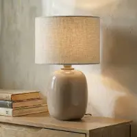 TK Lighting Bordslampa Melody , Creme / bärnsten, Vardagsrum / matsal, Textil / tyger / siden, Bordslampa
