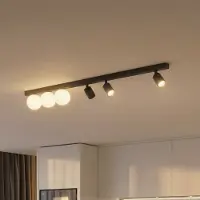 TK Lighting Taklampa Vox , dimbar, Svart, Vardagsrum / matsal, Glas, Taklampa