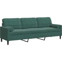 vidaXL 3-sitssoffa med prydnadskuddar mörkgrön 210 cm sammet