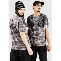 Affliction Death Eyes T-Shirt grey camo w/lava wash, S