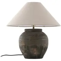 LUCANDE Bordslampa Thalorin , Brun / rost, Vardagsrum / matsal, Keramik, Skandinavisk, Bordslampa