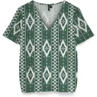Vero Moda Blus 'VMMYMILO' mörkgrön / vit