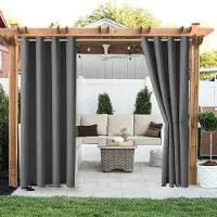 Lutas Vattentät Utomhusgardin Solskydd Anti-mögel Uteplats Pergola Veranda Gardiner Väderbeständig Utomhus Insynsskydd för Trädgård Terrass 132 x 160cm mörkgrå färg