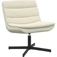 vidaXL Modern snurrstol - - Kräm - Konstläder - 63x75x76 cm - 360° snurrande - Stålram
